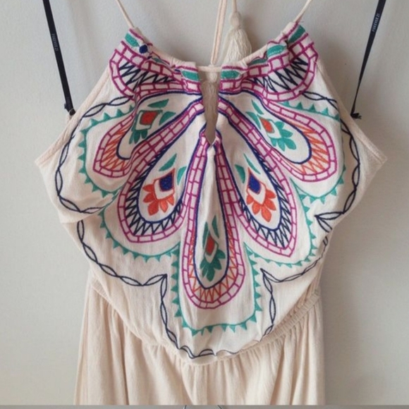 Forever  21 Embroidered Halter Maxi Dress - Picture 2 of 6